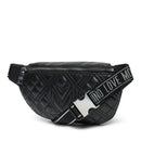 Marsupio Trapuntato LOVE MOSCHINO linea Lettering Logo Nero e Nikel