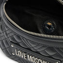 Marsupio Trapuntato LOVE MOSCHINO linea Lettering Logo Nero e Nikel