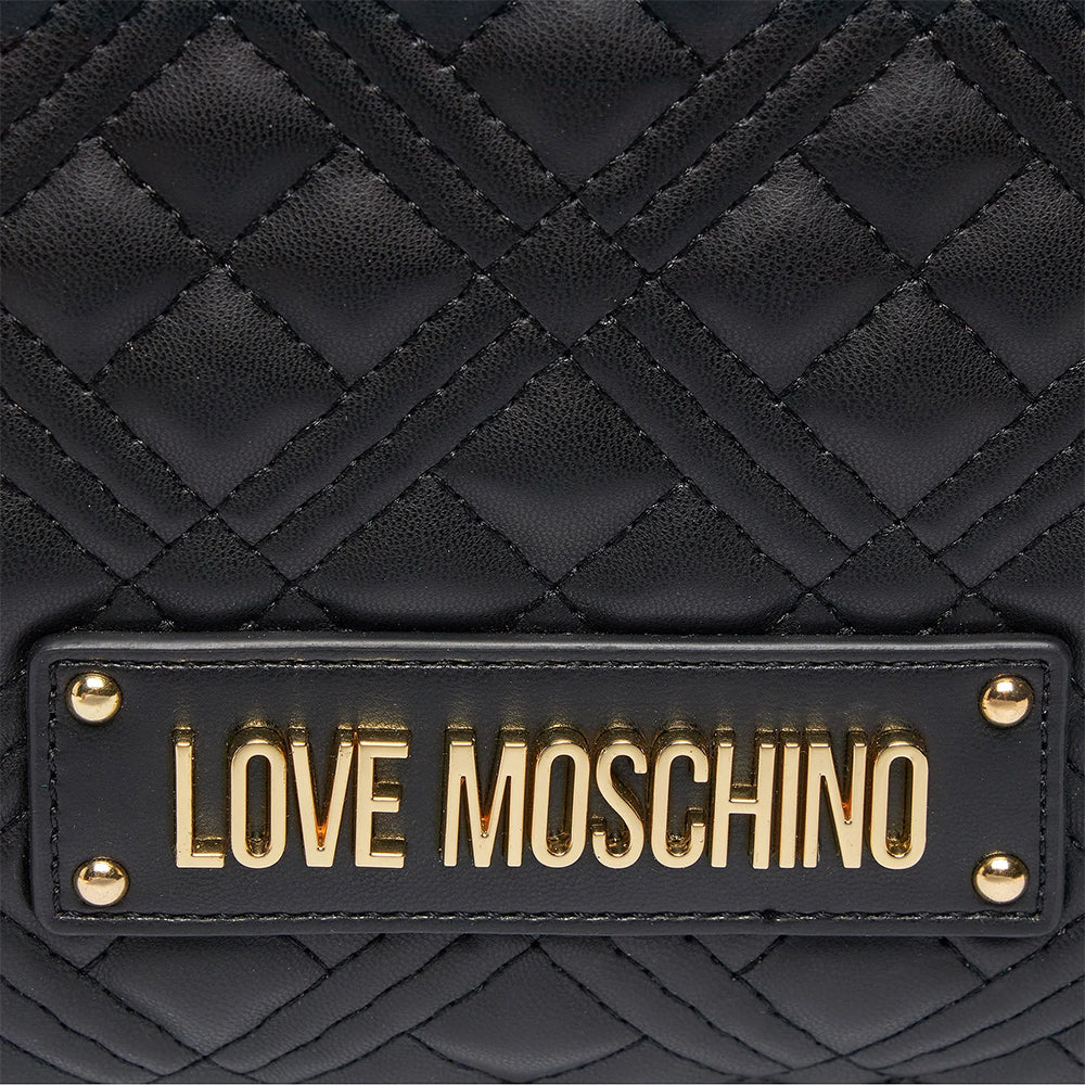 LOVE MOSCHINO gesteppte Einkaufstasche schwarz gesteppte Linie