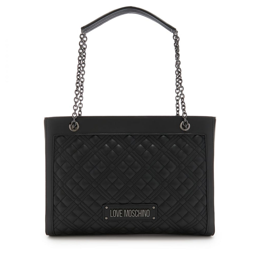 Shopping Bag Trapuntata LOVE MOSCHINO linea Quilted Nero con Logo Canna di Fucile