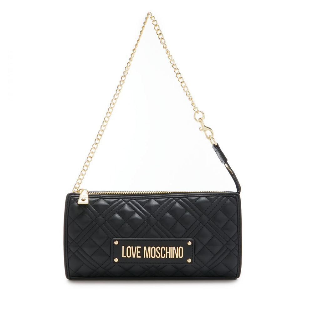 LOVE MOSCHINO Damen-Clutch, gesteppt, schwarze Linie