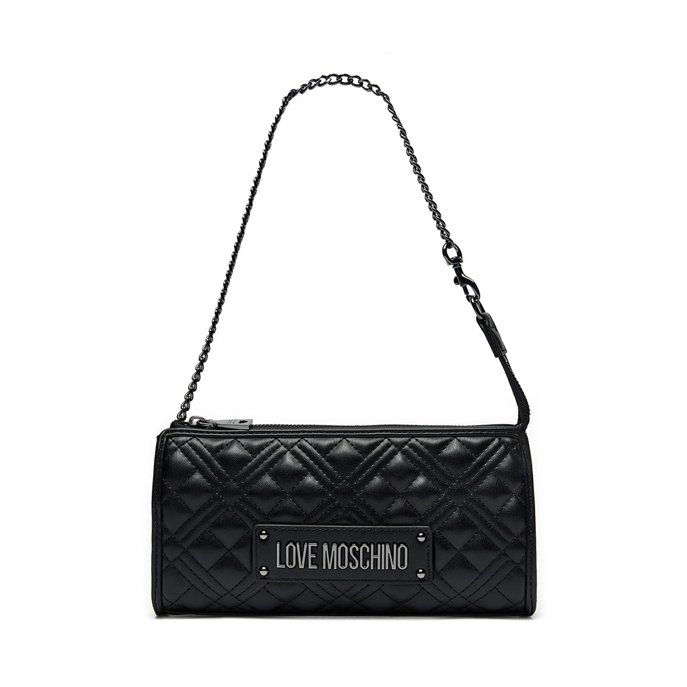 LOVE MOSCHINO QUILTED LINIE
Schwarze Damen-Clutch mit Gunmetal-Logo