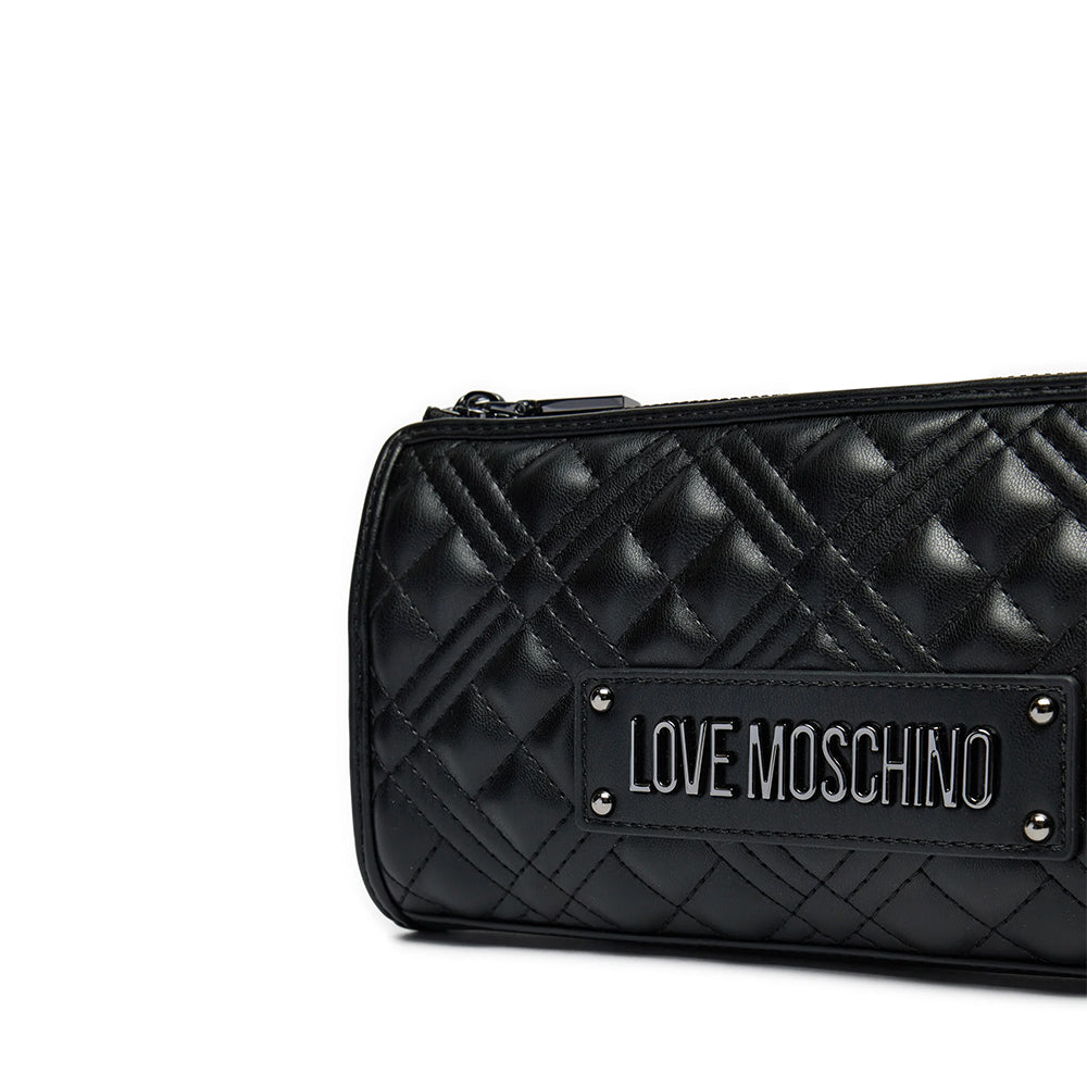 Pochette Donna LOVE MOSCHINO linea Quilted Nero con Logo Canna di Fucile