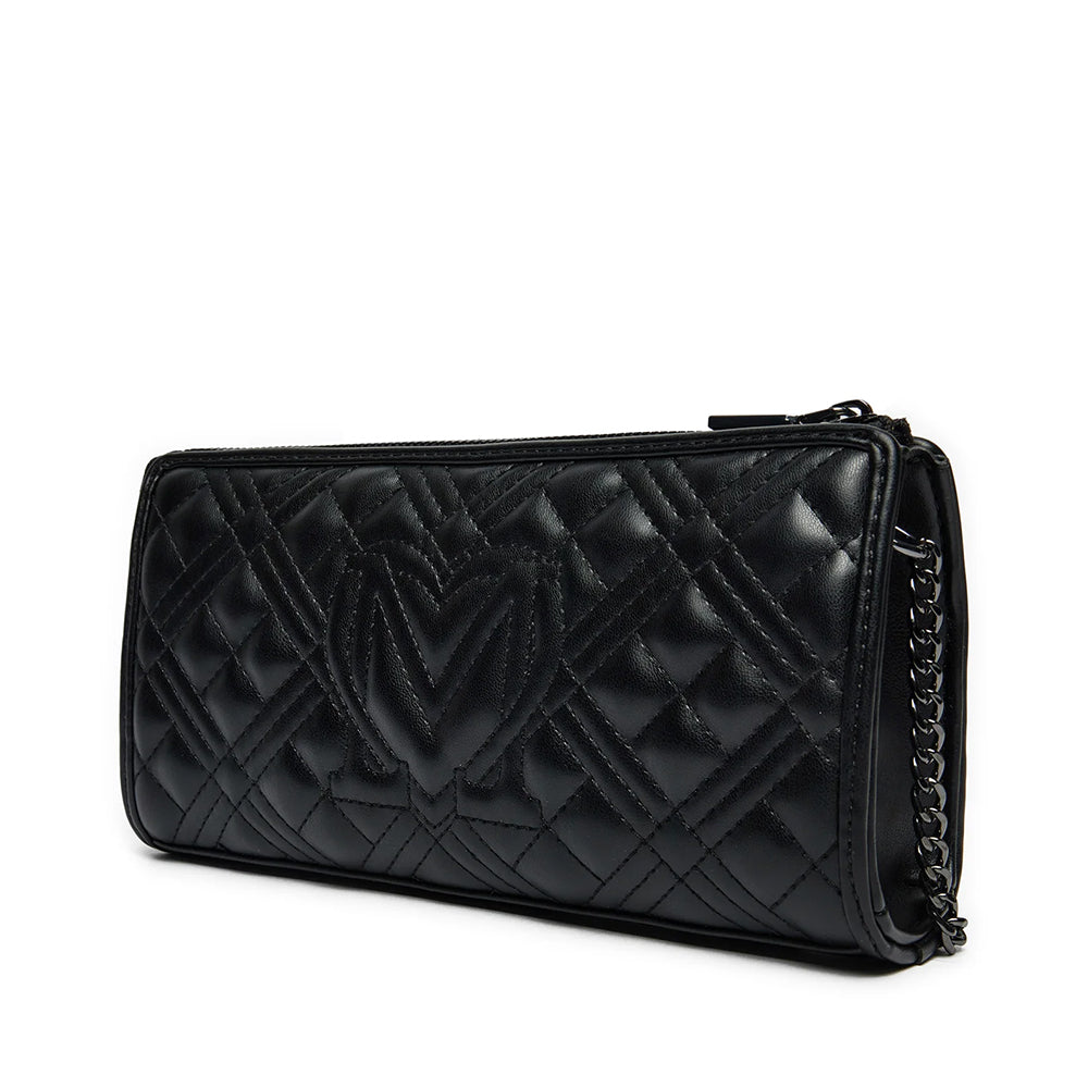 Pochette Donna LOVE MOSCHINO linea Quilted Nero con Logo Canna di Fucile