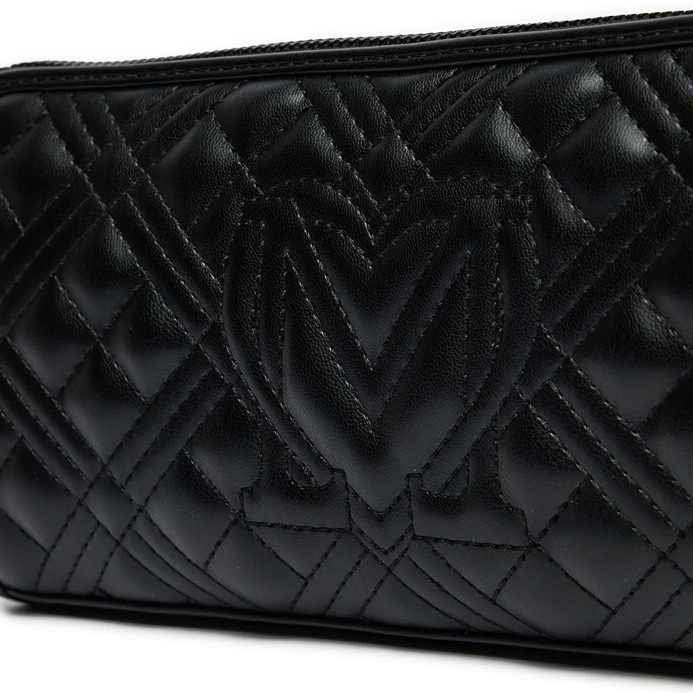 Pochette Donna LOVE MOSCHINO linea Quilted Nero con Logo Canna di Fucile