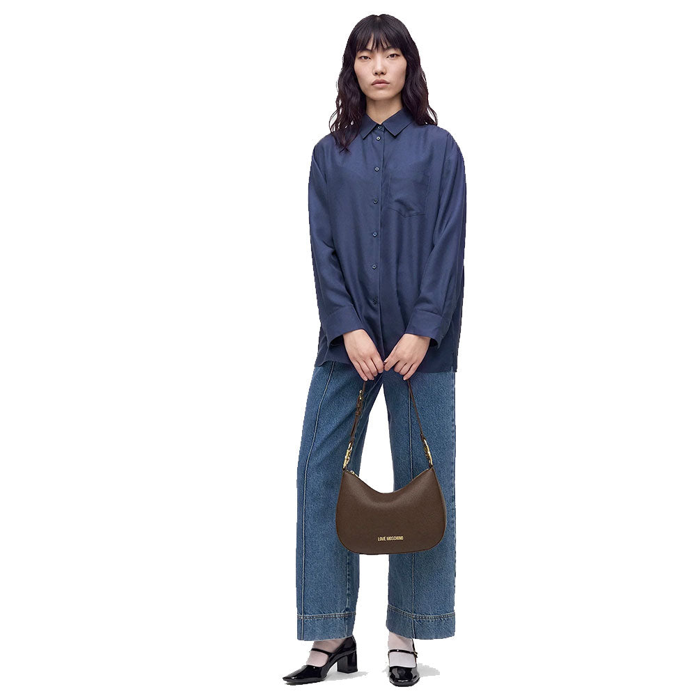 Hobo Bag Donna LOVE MOSCHINO linea Jewel Marrone