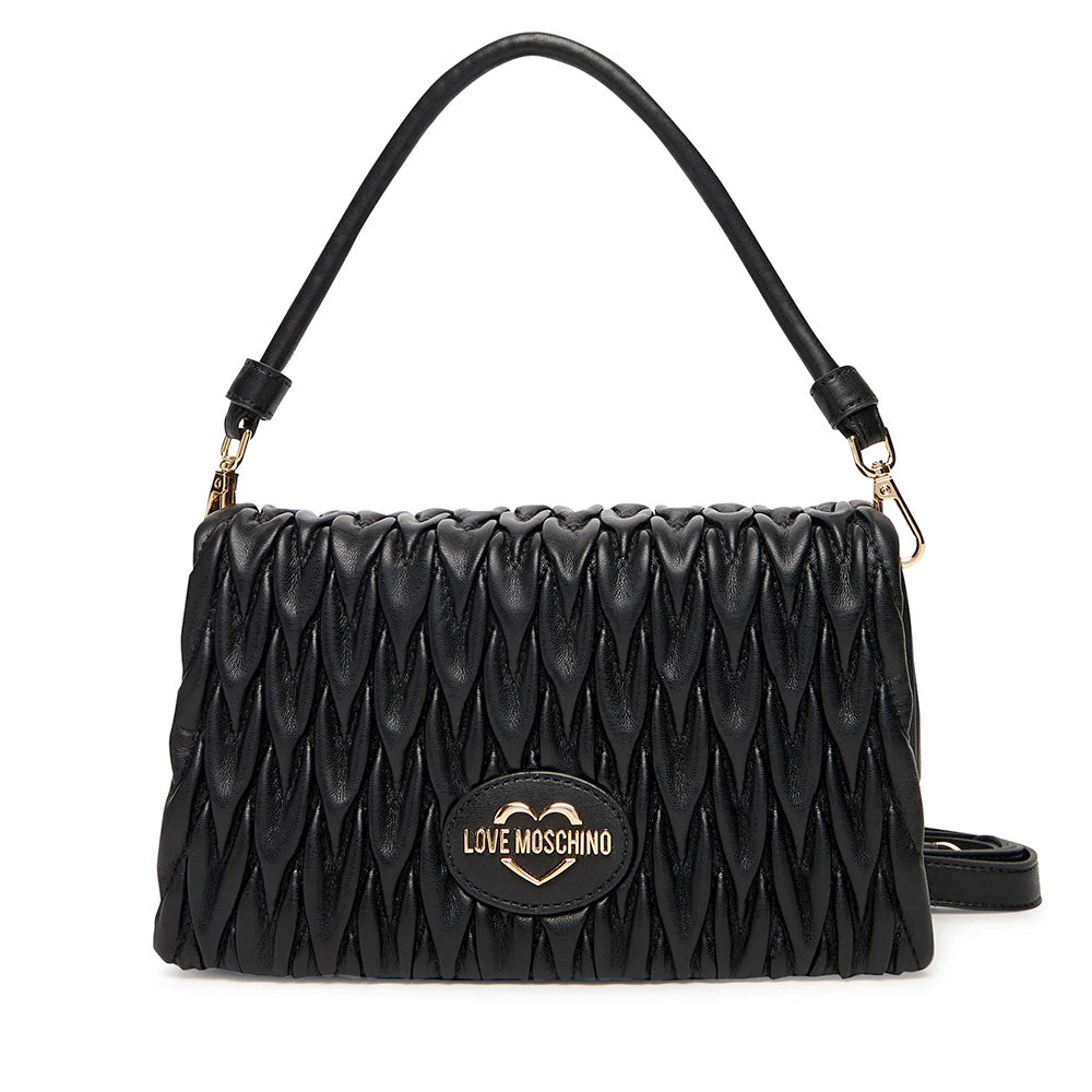 Borsa Donna a Spalla con Tracolla LOVE MOSCHINO Trapuntata Nera