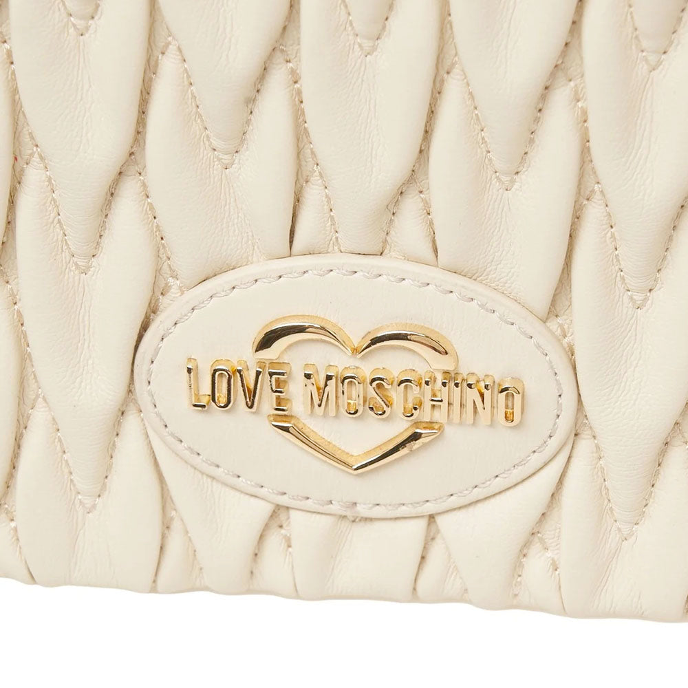 Borsa Donna a Spalla con Tracolla LOVE MOSCHINO Trapuntata Avorio
