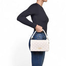 LOVE MOSCHINO Damen-Schultertasche aus gestepptem Elfenbein