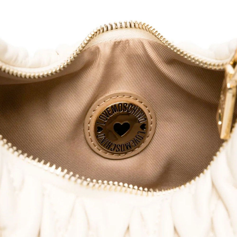 Hobo Bag Donna LOVE MOSCHINO Trapuntata Avorio