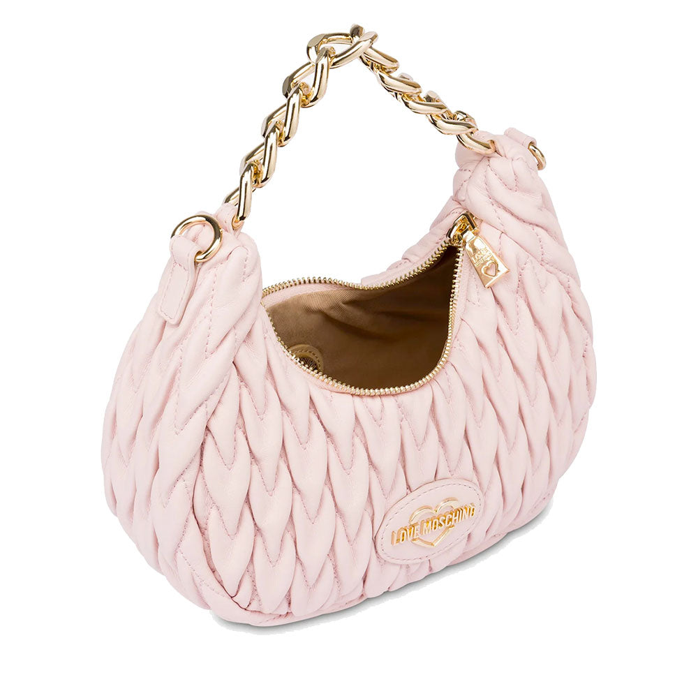 Hobo Bag Donna LOVE MOSCHINO Trapuntata Rosa Cipria