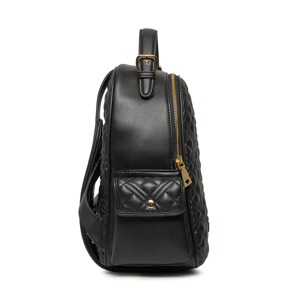 Zaino Donna Trapuntato con Tasche LOVE MOSCHINO linea Love Lettering colore Nero