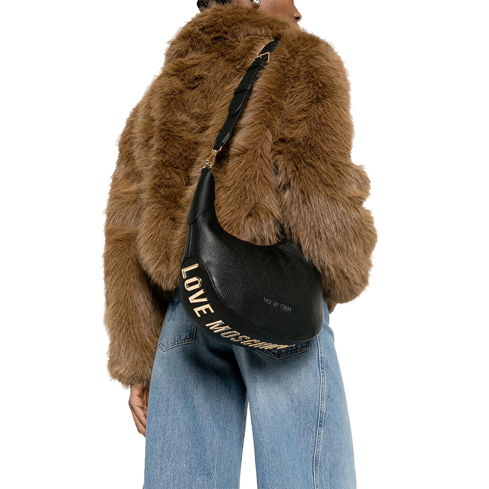 Borsa a Spalla Asimmetrica LOVE MOSCHINO linea Giant Logo Nero