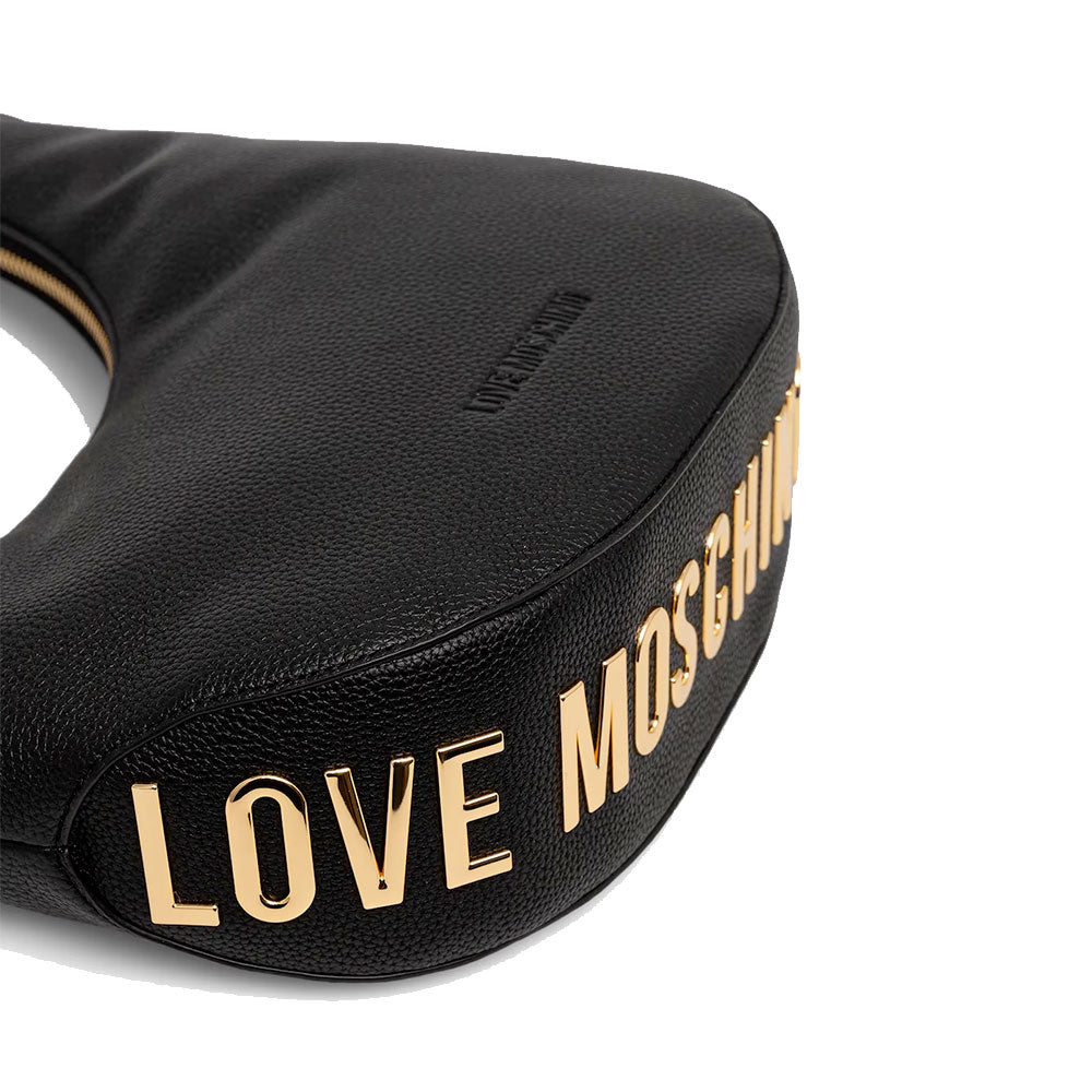 Asymmetrische Damen-Schultertasche LOVE MOSCHINO Modell Giant Logo in Schwarz