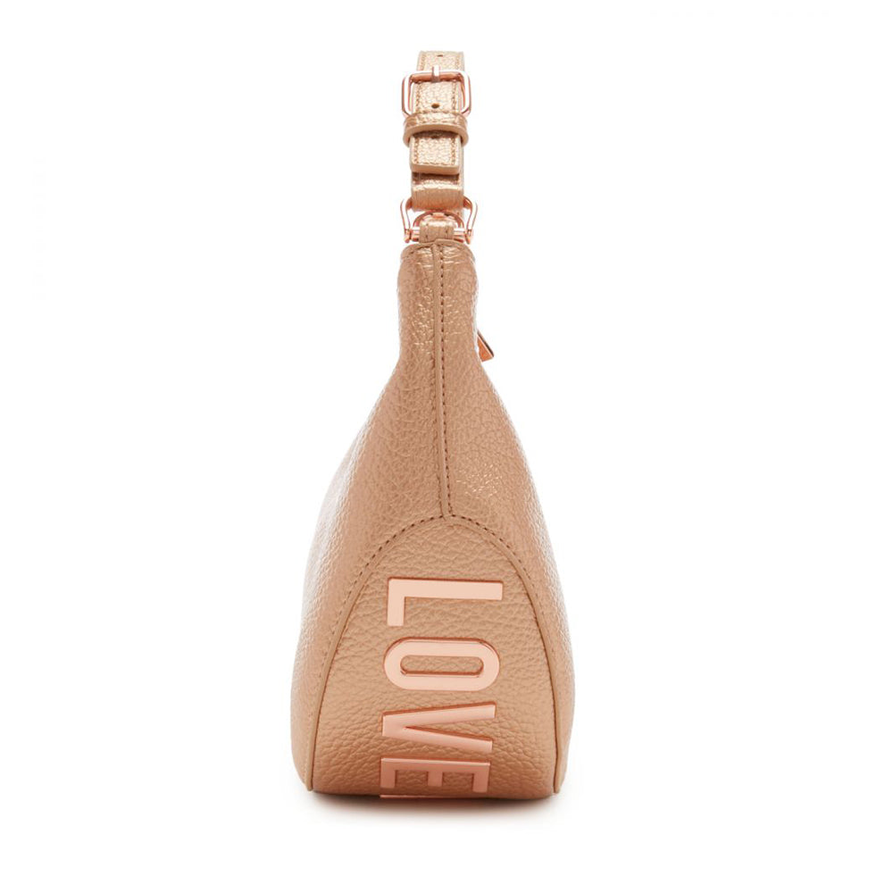 Mittelgroße Hobo-Tasche LOVE MOSCHINO Giant Logo-Linie in Roségold