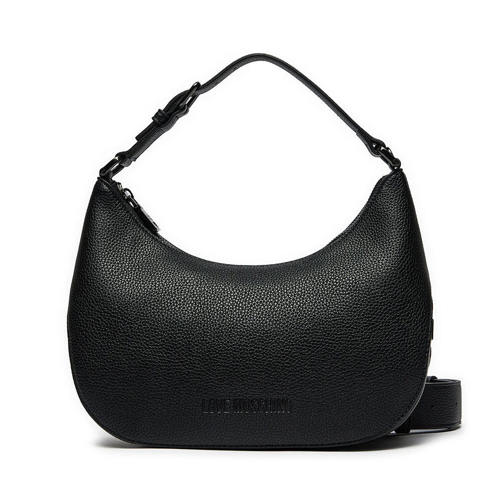 Hobo Bag Media LOVE MOSCHINO linea Giant Logo colore Nero con Logo Canna di Fucile