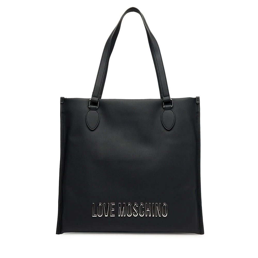 Shopping Bag Verticale LOVE MOSCHINO linea Bold Bag colore Nero e Nikel