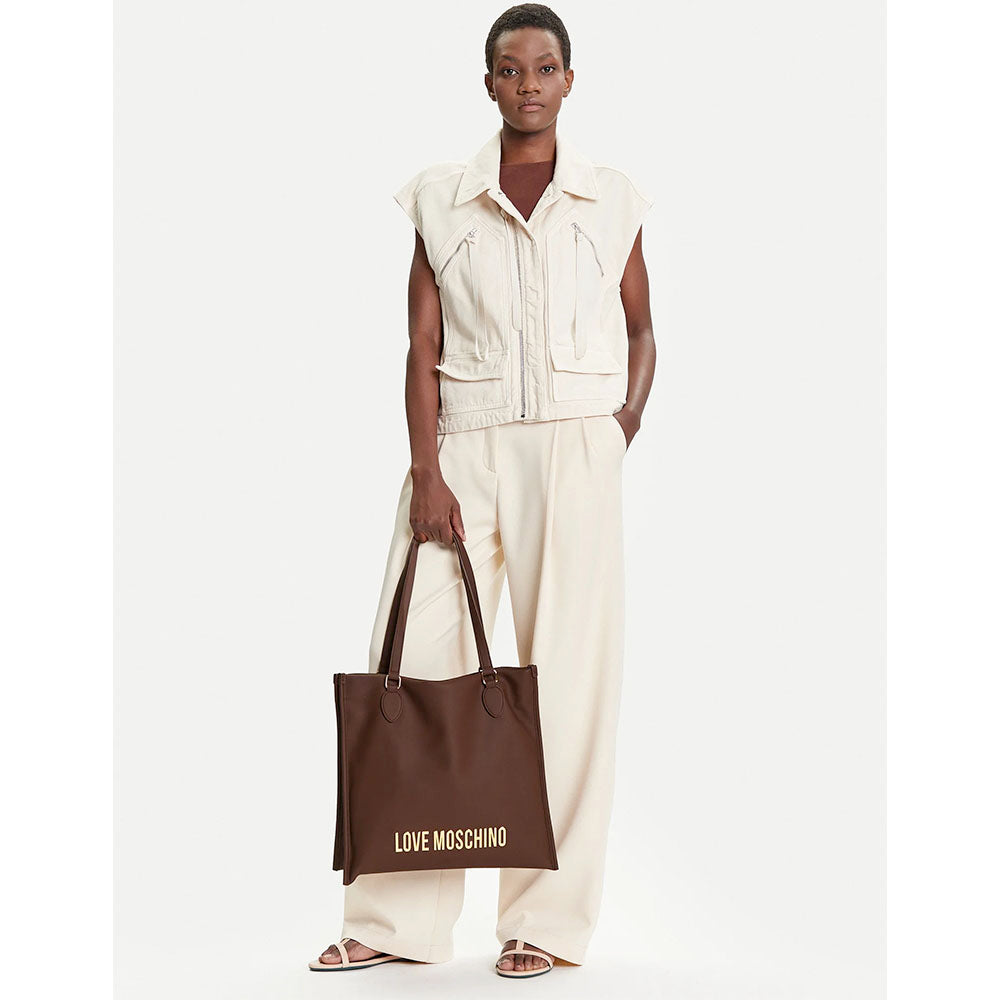 Shopping Bag Verticale LOVE MOSCHINO linea Bold Bag Marrone