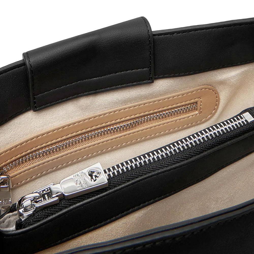 Borsa Donna a Mano LOVE MOSCHINO linea Bold Bag colore Nero e Nikel