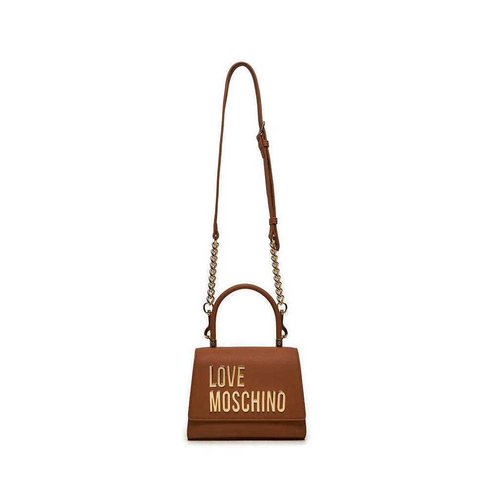 Kleine Damenhandtasche LOVE MOSCHINO Bold Bag-Linie in der Farbe Walnuss