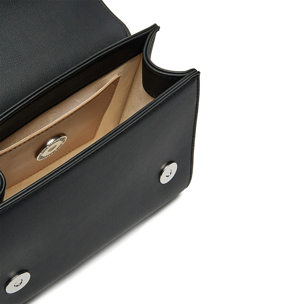 Borsa Donna a Mano Small LOVE MOSCHINO linea Bold Bag colore Nero e Nikel