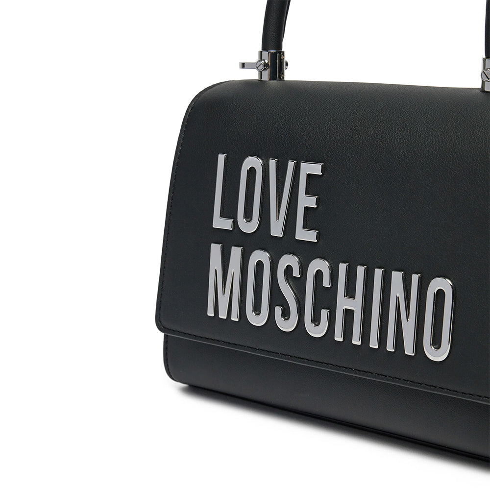 Borsa Donna a Mano Small LOVE MOSCHINO linea Bold Bag colore Nero e Nikel