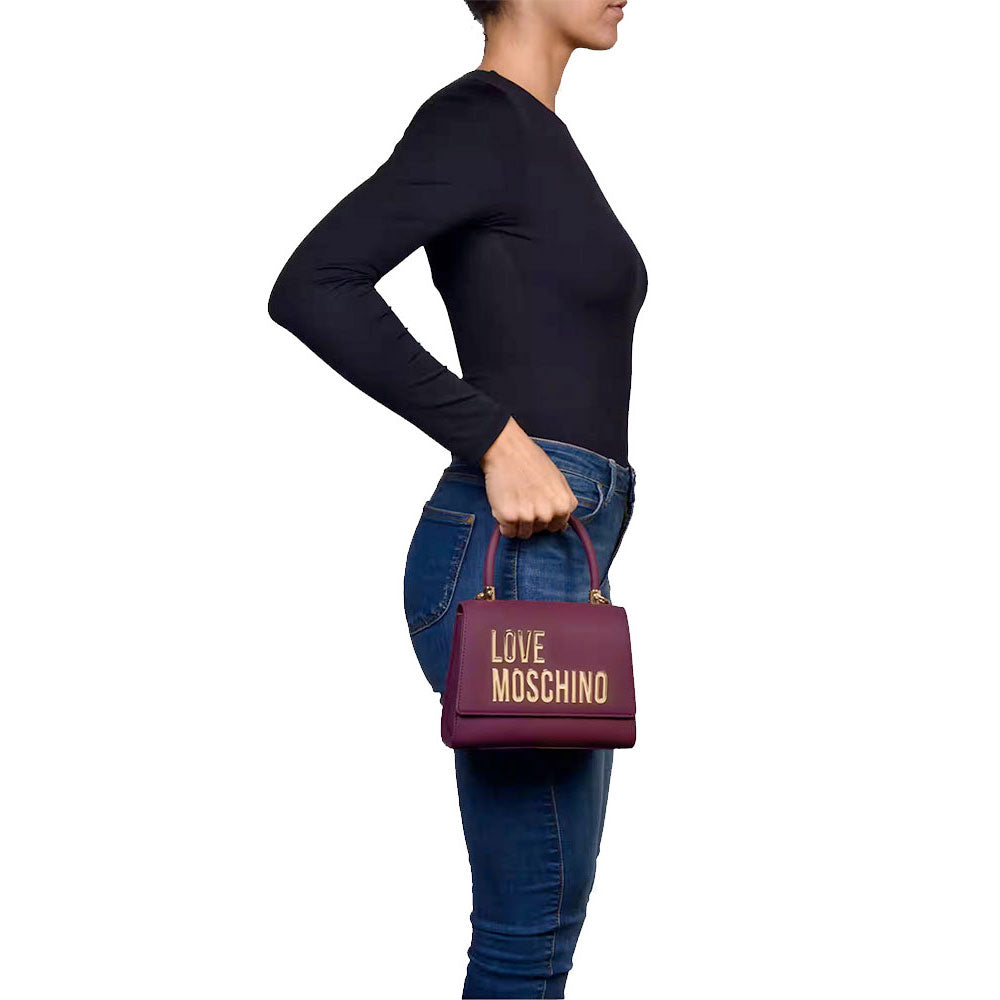 Borsa Donna a Mano Small LOVE MOSCHINO linea Bold Bag color Vino