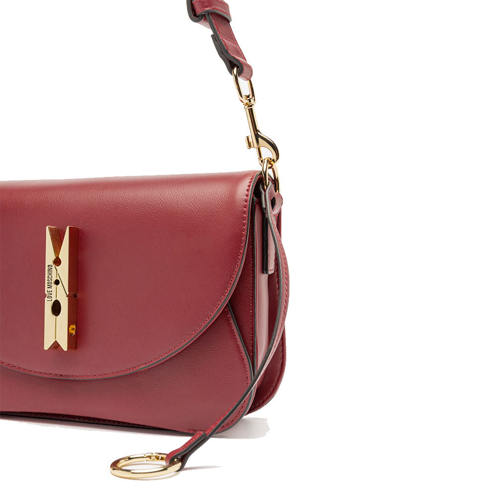 Borsa Donna a Spalla e a Tracolla LOVE MOSCHINO linea Pinned Love Rosso Vino