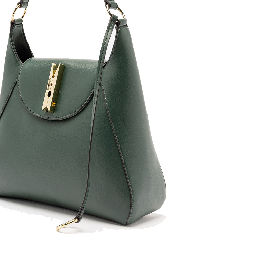 Hobo Bag Donna LOVE MOSCHINO linea Pinned Love Verde