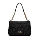 Borsa Donna a Spalla LOVE MOSCHINO in Nylon Nero con Trapuntatura a Cuore