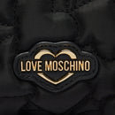 Borsa Donna a Spalla LOVE MOSCHINO in Nylon Nero con Trapuntatura a Cuore