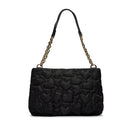 Borsa Donna a Spalla LOVE MOSCHINO in Nylon Nero con Trapuntatura a Cuore