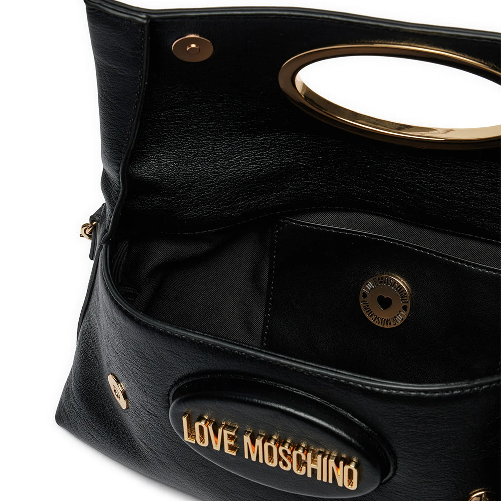 LOVE MOSCHINO Schwarze Damen-Umhängetasche mit Logo-Schal