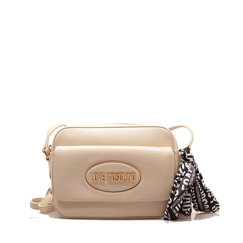 Borsa Donna a Tracolla LOVE MOSCHINO Avorio con Foulard Logato