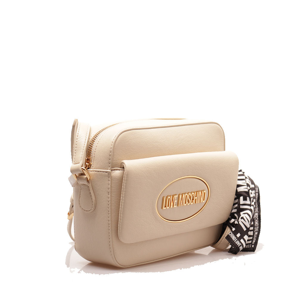 Borsa Donna a Tracolla LOVE MOSCHINO Avorio con Foulard Logato