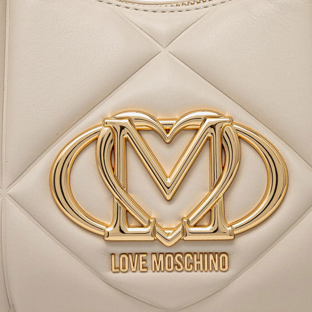 LOVE MOSCHINO Hobo Bag der Embossed Linie in Elfenbein