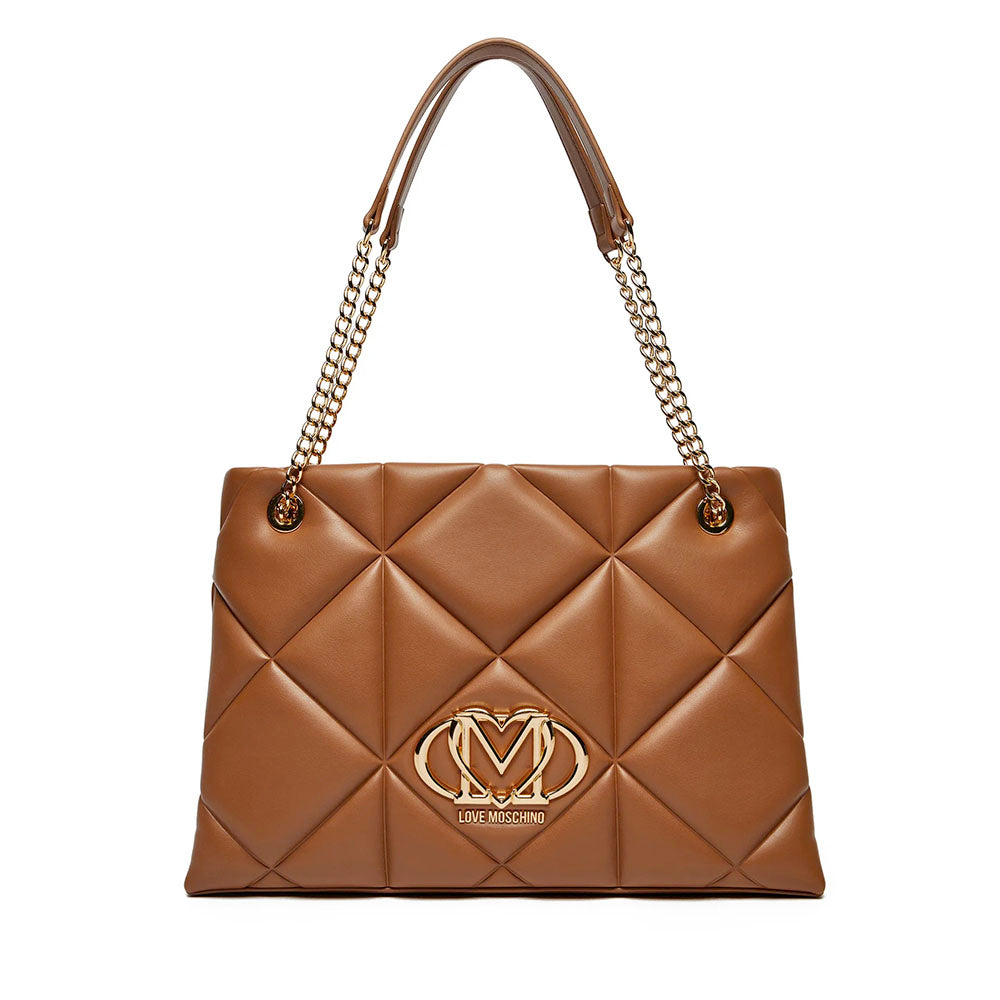 Shopping Bag Trapuntata LOVE MOSCHINO linea Embossed color Cammello