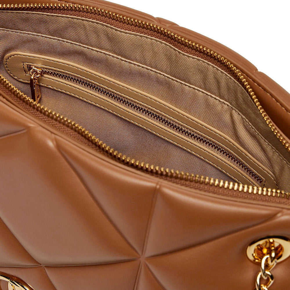 Shopping Bag Trapuntata LOVE MOSCHINO linea Embossed color Cammello