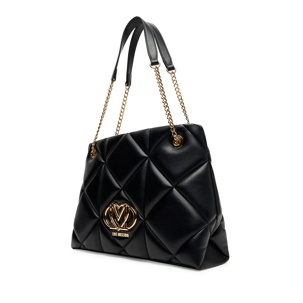 Shopping Bag Trapuntata LOVE MOSCHINO linea Embossed Nero