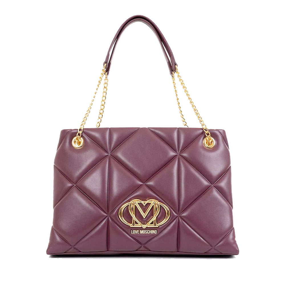 Shopping Bag Trapuntata LOVE MOSCHINO linea Embossed color Vino
