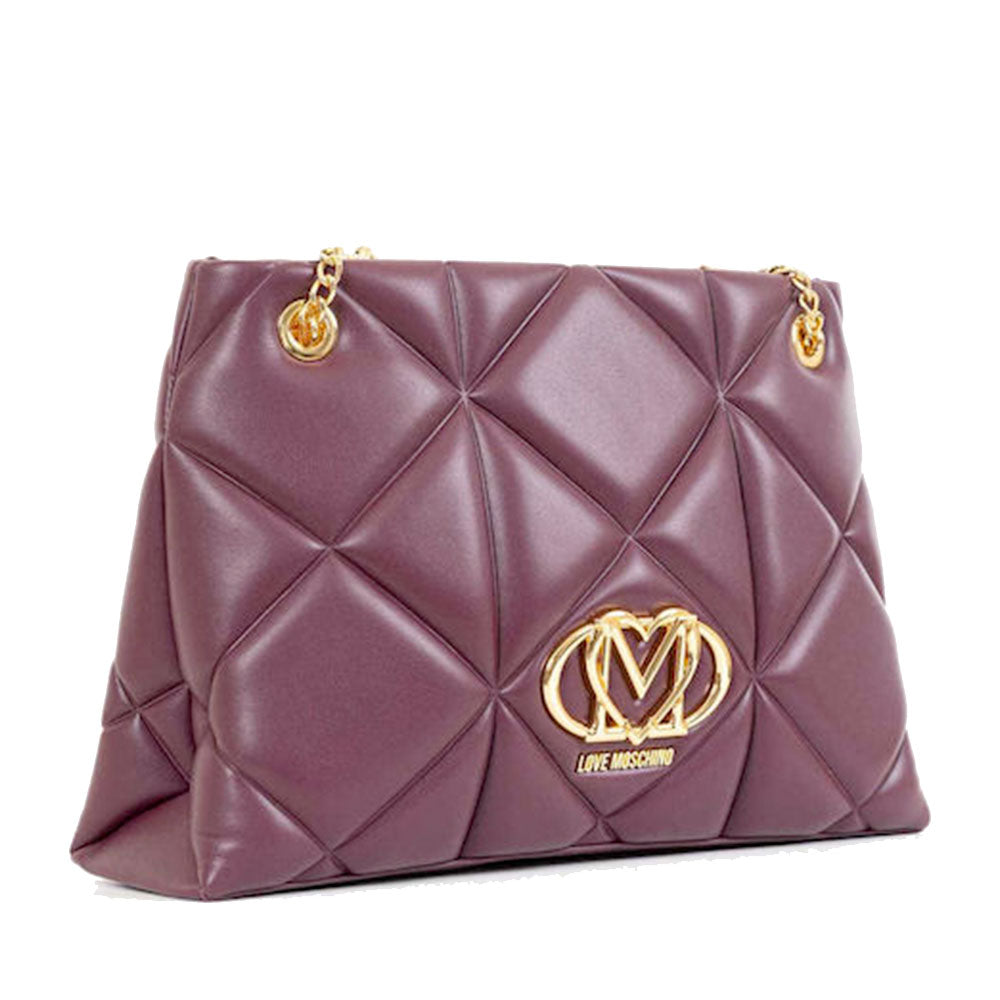 Shopping Bag Trapuntata LOVE MOSCHINO linea Embossed color Vino