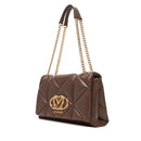 Borsa a Spalla e a Tracolla Trapuntata LOVE MOSCHINO linea Embossed Marrone