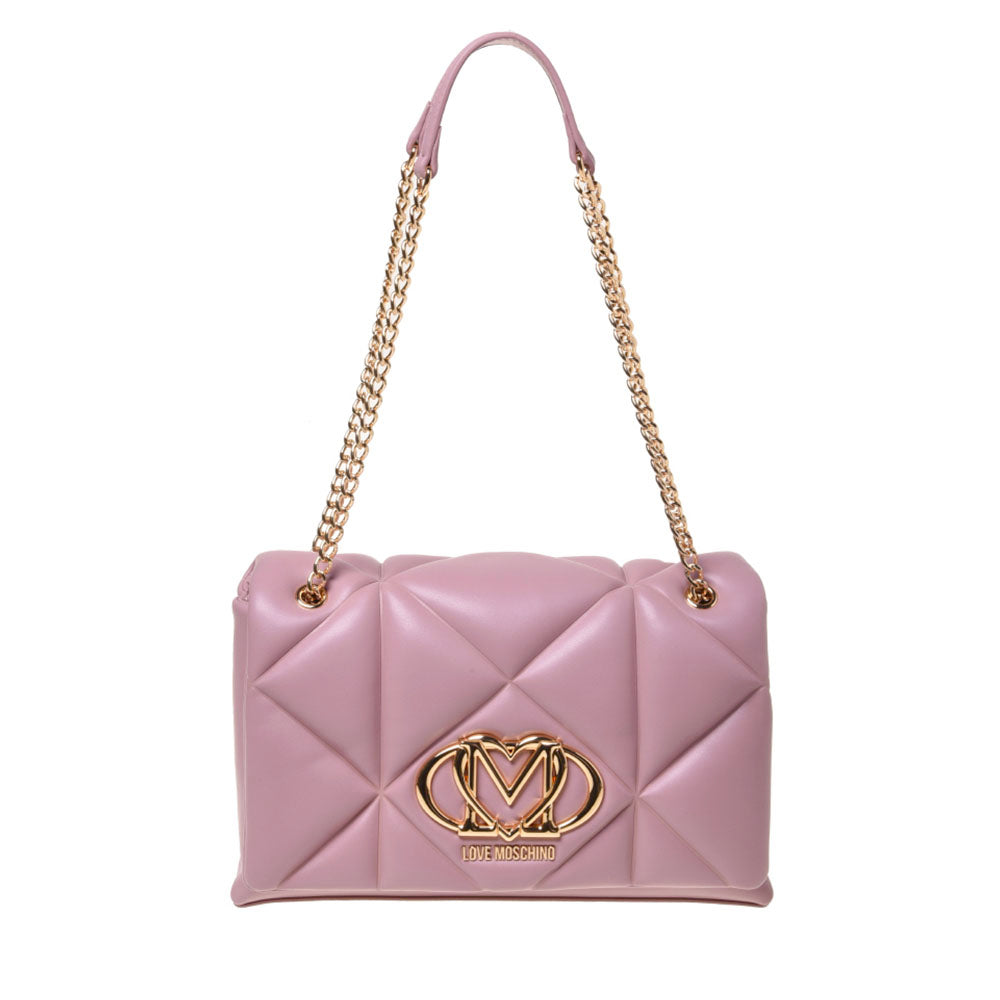 Borsa a Spalla e a Tracolla Trapuntata LOVE MOSCHINO linea Embossed Rosa