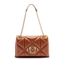 Gesteppte Damen-Schulter- und Umhängetasche LOVE MOSCHINO Modell Embossed in Kastanienbraun