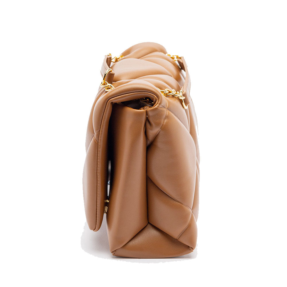 Gesteppte Damen-Schulter- und Umhängetasche LOVE MOSCHINO Modell Embossed in Kastanienbraun
