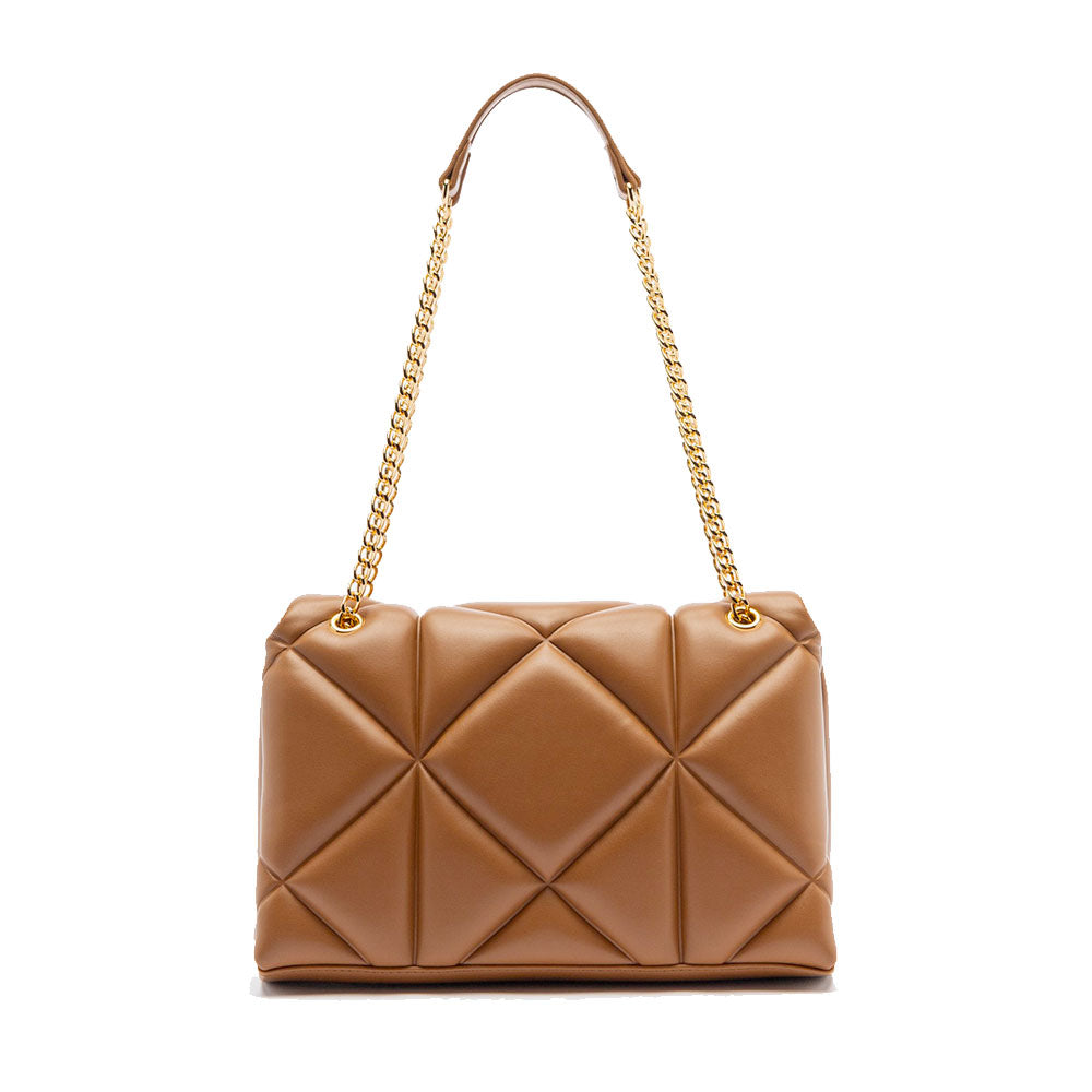 Gesteppte Damen-Schulter- und Umhängetasche LOVE MOSCHINO Modell Embossed in Kastanienbraun