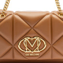 Gesteppte Damen-Schulter- und Umhängetasche LOVE MOSCHINO Modell Embossed in Kastanienbraun