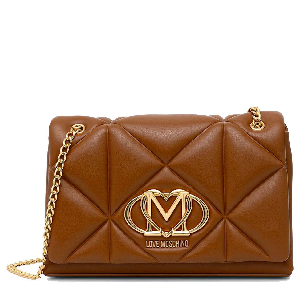 Borsa a Spalla e a Tracolla Trapuntata LOVE MOSCHINO linea Embossed color Cuoio