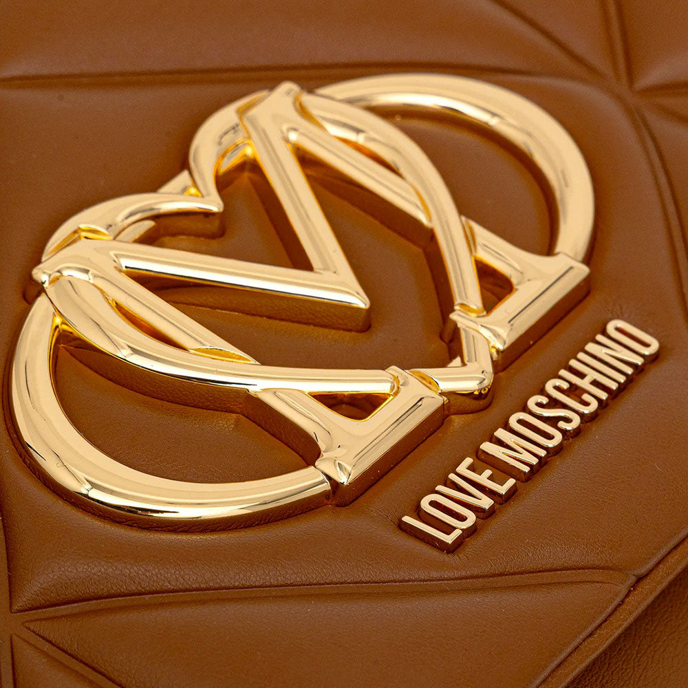 Borsa a Spalla e a Tracolla Trapuntata LOVE MOSCHINO linea Embossed color Cuoio