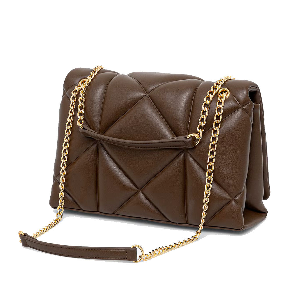 Borsa a Spalla e a Tracolla Trapuntata LOVE MOSCHINO linea Embossed Marrone